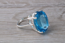 Load image into Gallery viewer, Very Large 47 carat Swiss Blue Topaz Statement Ring