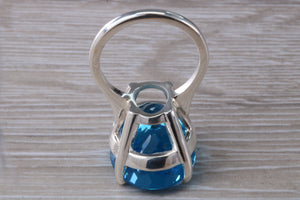 Very Large 36 carat Swiss Blue Topaz Ring