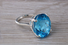 Load image into Gallery viewer, Very Large 36 carat Swiss Blue Topaz Ring