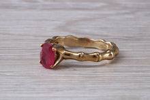 Load image into Gallery viewer, One carat Oval cut Ruby set Tree Branch Solitaire