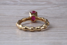Load image into Gallery viewer, One carat Oval cut Ruby set Tree Branch Solitaire