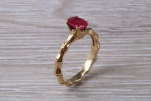 Load image into Gallery viewer, One carat Oval cut Ruby set Tree Branch Solitaire