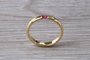 Tension set Natural Ruby Gold Band