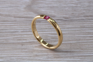 Tension set Natural Ruby Gold Band