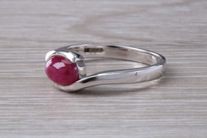 1.25 carat Oval Cabochon cut Ruby set White Gold Ring