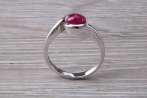 1.25 carat Oval Cabochon cut Ruby set White Gold Ring