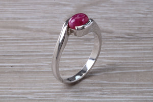 1.25 carat Oval Cabochon cut Ruby set White Gold Ring