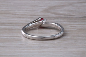 Simple and Dainty Ruby set Twit Shank Solitaire