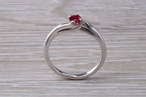 Simple and Dainty Ruby set Twit Shank Solitaire