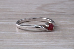 Simple and Dainty Ruby set Twit Shank Solitaire