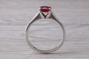One carat Cushion cut Blood Red Ruby and Diamond set Ring