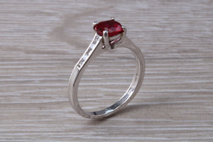 One carat Cushion cut Blood Red Ruby and Diamond set Ring