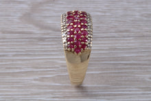 Load image into Gallery viewer, 9 mm Wide Rubies and Diamonds set Ring