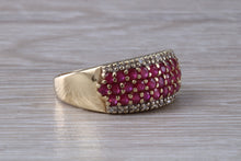 Load image into Gallery viewer, 9 mm Wide Rubies and Diamonds set Ring