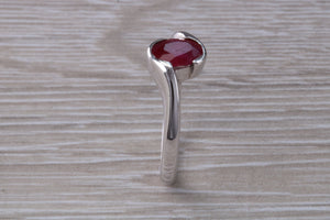 Oval cut Ruby set Crossover Ring
