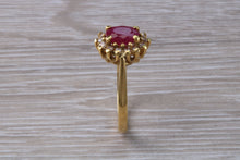 Load image into Gallery viewer, Traditional Ruby and Diamond Cluster Ring