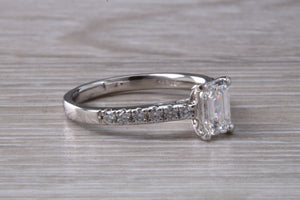 Stunning 1.25ct Moissanite Diamond and Natural Diamond set Engagement Ring
