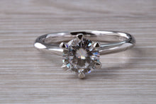 Load image into Gallery viewer, The Ultimate 1.25ct Hearts and Arrows Moissanite Diamond set Platinum Solitaire