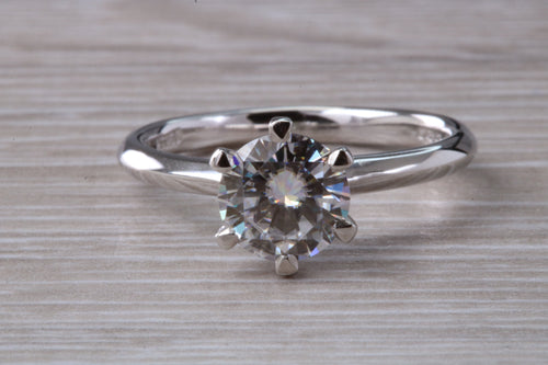 The Ultimate 1.25ct Hearts and Arrows Moissanite Diamond set Platinum Solitaire