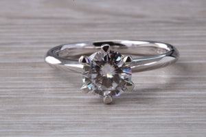 The Ultimate 1.25ct Hearts and Arrows Moissanite Diamond set Platinum Solitaire