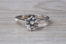 Load image into Gallery viewer, Forever One diamond solitaire, One carat Charles and Colvard diamond set in six claw ring and made in your choice of precious metal