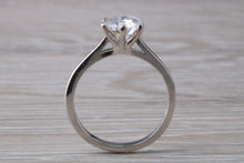 Load image into Gallery viewer, Forever One diamond solitaire, One carat Charles and Colvard diamond set in six claw ring and made in your choice of precious metal