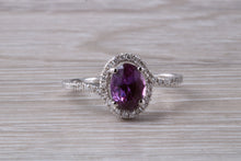 Load image into Gallery viewer, Stunning 1.50 carat Pink Sapphire and Diamond Ring
