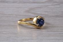 Load image into Gallery viewer, Blue Sapphire Twist Shank Solitaire