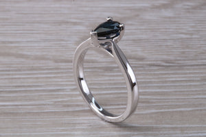 Pear Drop cut Blue Sapphire Platinum Solitaire