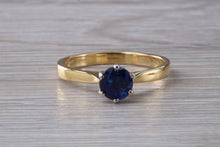 Load image into Gallery viewer, Natural Iolite Gemstone Solitaire Ring. 18ct Yellow and White Gold. Ideal birthday or Anniversary Gift, Promise,Dress or Statement Ring.