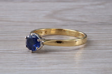Load image into Gallery viewer, Natural Iolite Gemstone Solitaire Ring. 18ct Yellow and White Gold. Ideal birthday or Anniversary Gift, Promise,Dress or Statement Ring.