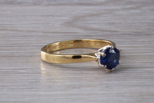 Load image into Gallery viewer, Natural Iolite Gemstone Solitaire Ring. 18ct Yellow and White Gold. Ideal birthday or Anniversary Gift, Promise,Dress or Statement Ring.