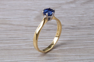Natural Iolite Gemstone Solitaire Ring. 18ct Yellow and White Gold. Ideal birthday or Anniversary Gift, Promise,Dress or Statement Ring.