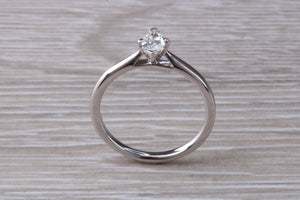 Minimalist Marquise cut Diamond set Platinum Solitaire