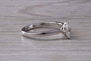 Minimalist Marquise cut Diamond set Platinum Solitaire