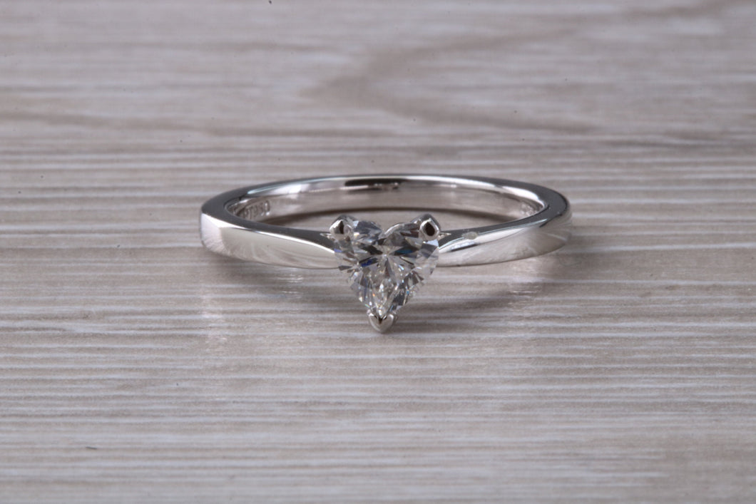 Stunning Heart cut Diamond set Platinum Solitaire