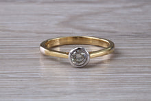 Load image into Gallery viewer, Bezel Diamond set Two Tone Gold Solitaire