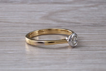 Load image into Gallery viewer, Bezel Diamond set Two Tone Gold Solitaire