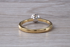 Bezel Diamond set Two Tone Gold Solitaire