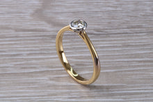 Load image into Gallery viewer, Bezel Diamond set Two Tone Gold Solitaire
