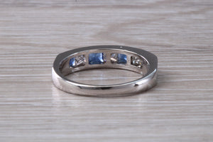 Traditional Blue Sapphire and Diamond set Eternity Ring