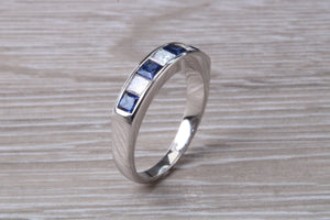Traditional Blue Sapphire and Diamond set Eternity Ring