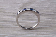 Load image into Gallery viewer, Traditional Blue Sapphire and Diamond set Eternity Ring
