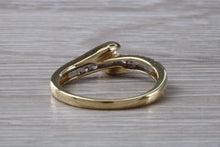 Load image into Gallery viewer, Crossover Diamond set Yellow Gold Ring