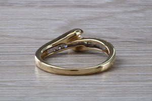 Crossover Diamond set Yellow Gold Ring
