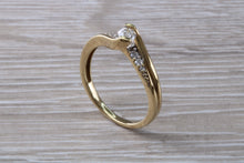 Load image into Gallery viewer, Crossover Diamond set Yellow Gold Ring