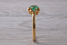 Load image into Gallery viewer, Half carat Emerald set Yellow Gold Solitaire