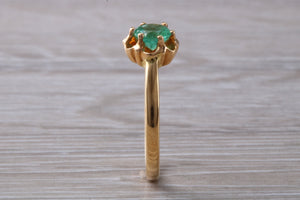 Half carat Emerald set Yellow Gold Solitaire