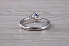 Load image into Gallery viewer, Beautiful Royal Blue Sapphire set Twist Shank 18ct White Gold Ring
