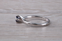Load image into Gallery viewer, Beautiful Royal Blue Sapphire set Twist Shank 18ct White Gold Ring